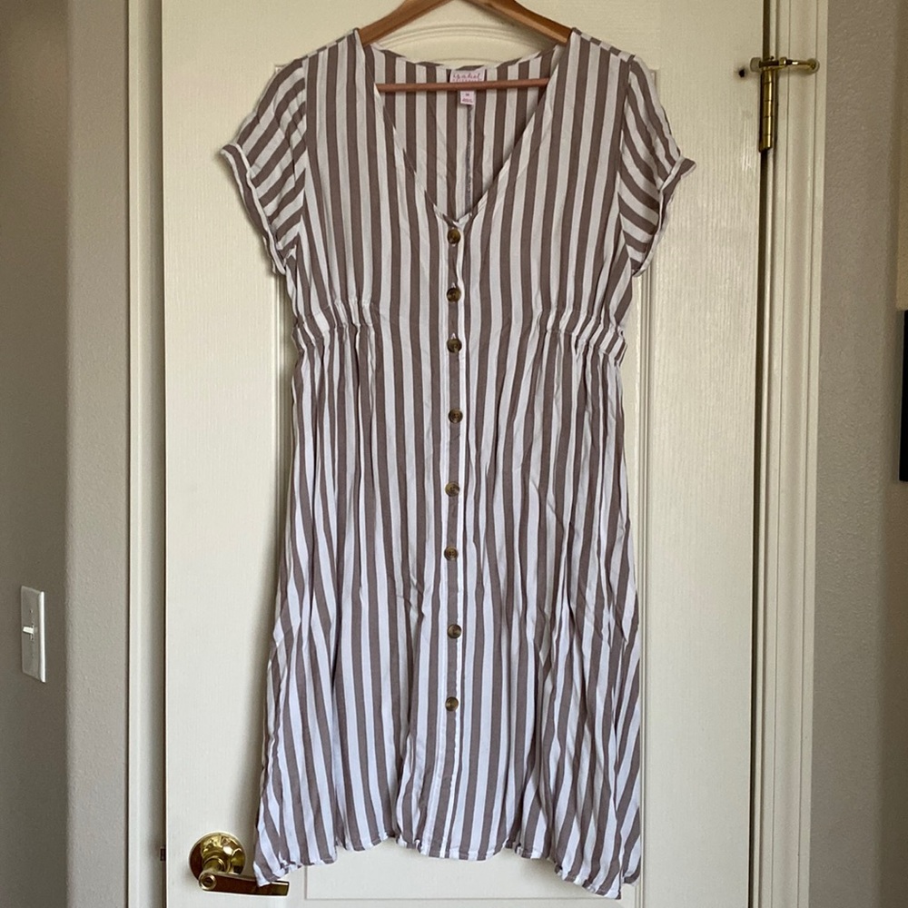 Isabel Maternity Dress Medium Striped V Neck